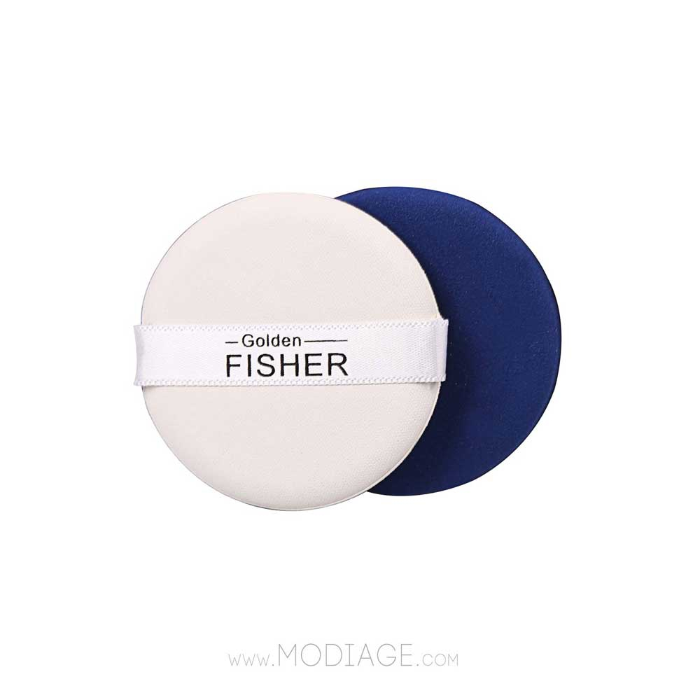 پد 2 عددی داخل قاب پلاستیکی (دایره ای سفید وآبی) Golden Fisher Beauty sponge