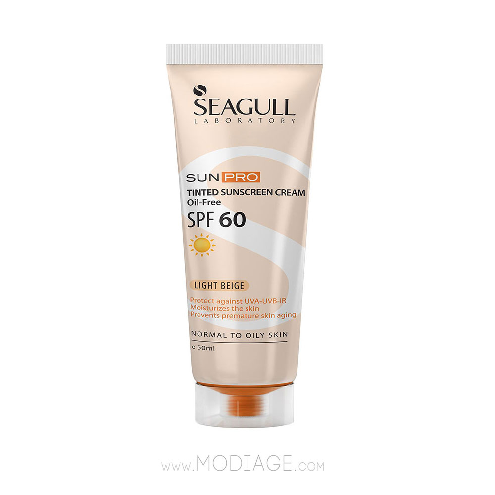 کرم ضدآفتاب SPF60 فاقد چربی رنگی سی‌گل Seagull