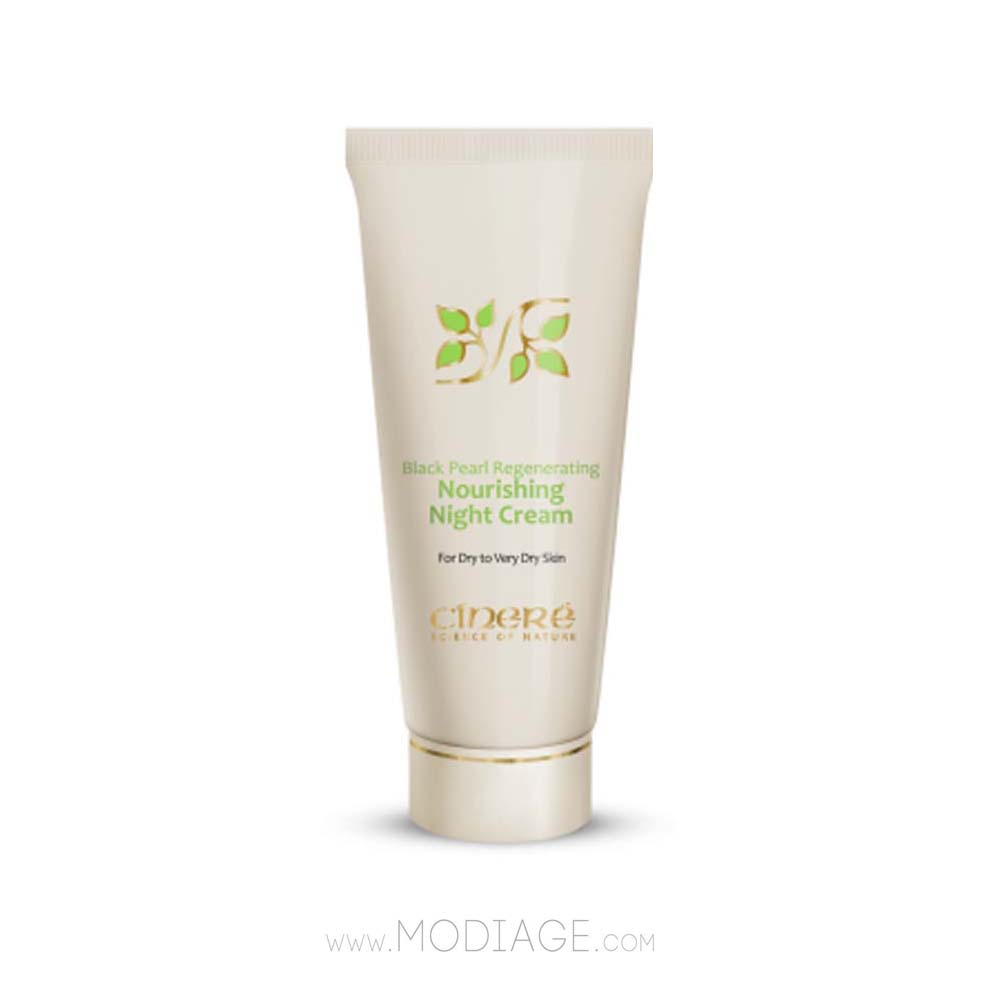 کرم مغذی سینره_cinere black pearl regenerating nourishing night cream