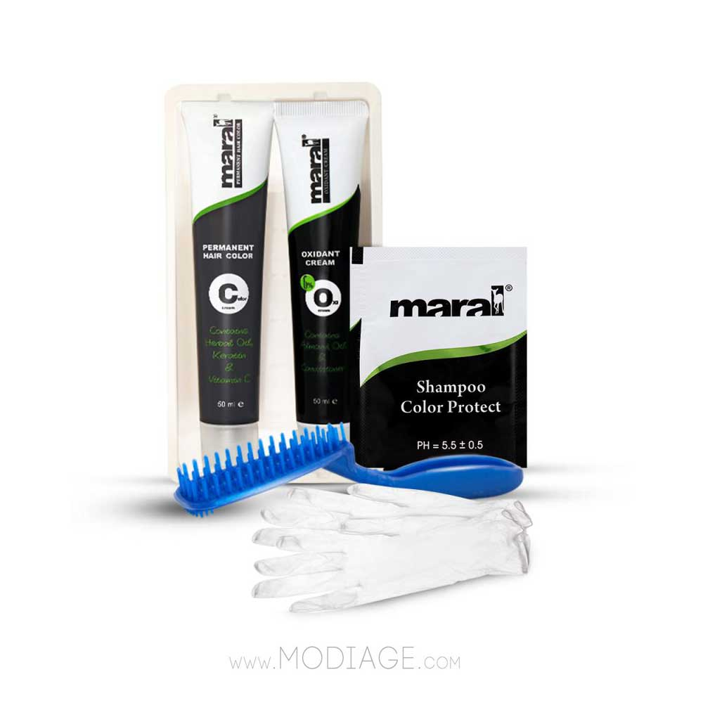 کیت رنگ موی مردانه قهوه ای مشکی مارال maral