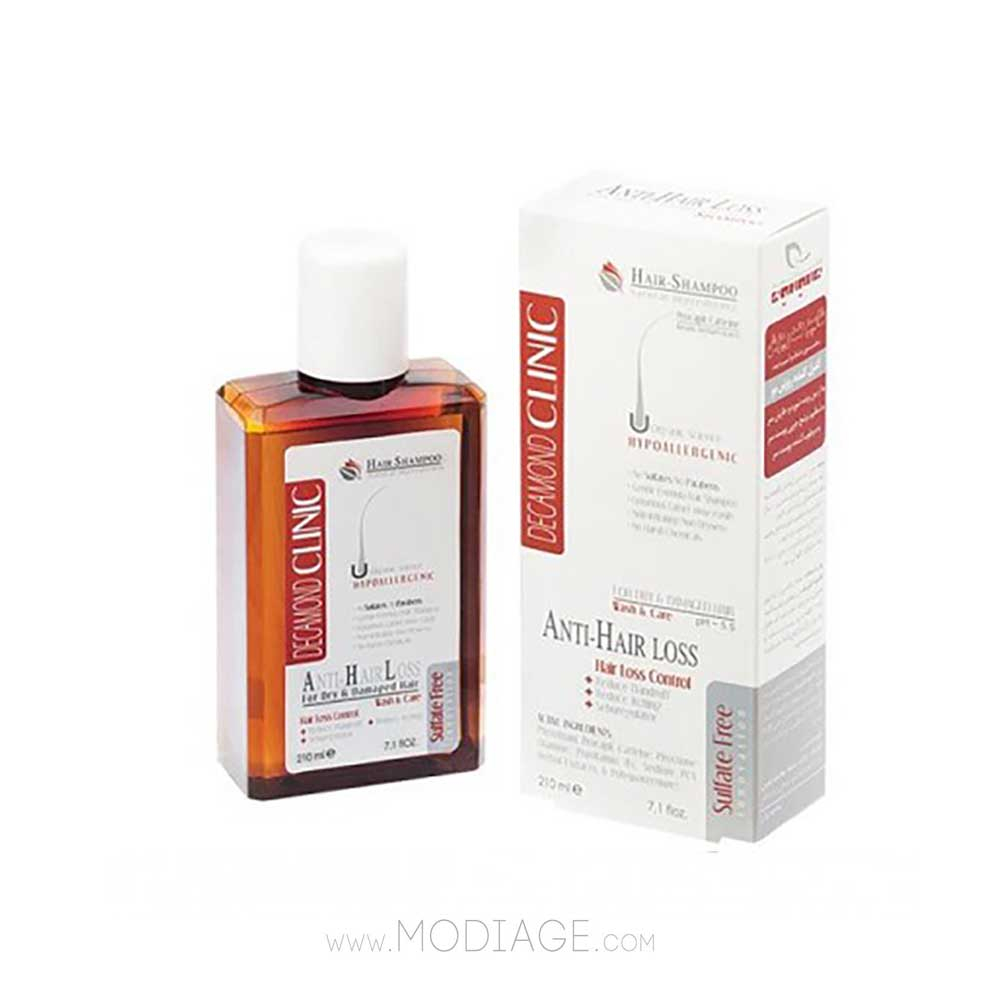 شامپو ضدریزش موی خشک و آسیب دیده دکاموند کلینیک decamond clinic