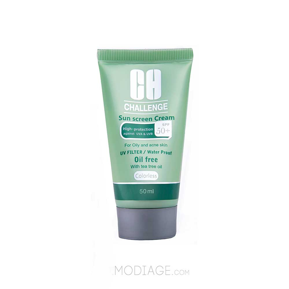 ضدآفتاب بی رنگ مخصوص پوست چرب و جوش دار چلنج challenge