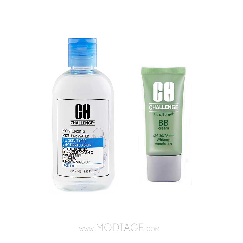 Challenge Micellar hydrate & bb cream highlight Pack پک میسلارواتر آبرسان و بی بی کرم رنگ روشن چلنج challenge