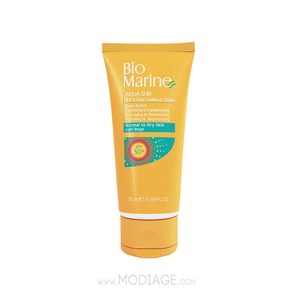 کرم ضد آفتاب رنگی SPF50 پوست خشک بایومارین Bio Marine