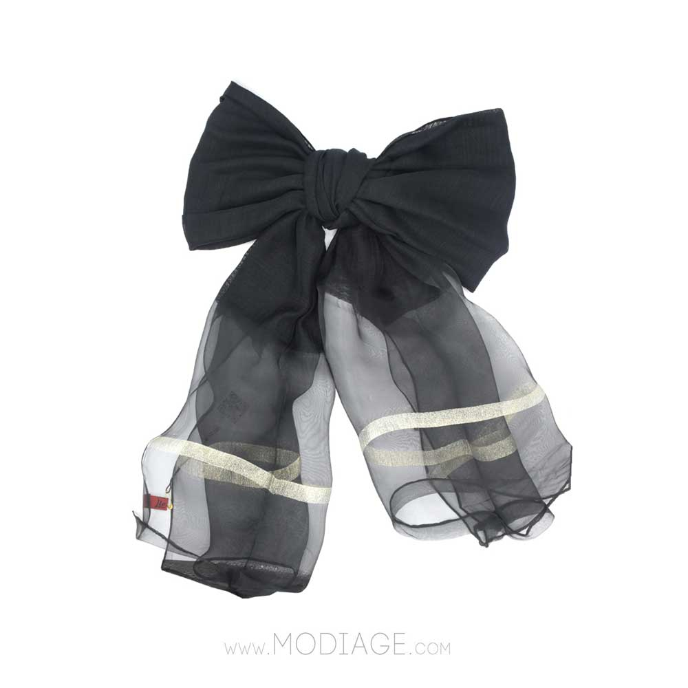 شال مشکی نوار طلایی لمون  Lemon