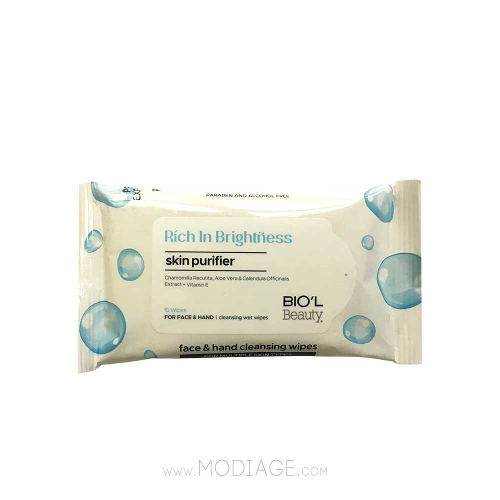 Biol Face and Hand Cleansing Wipes for Multiple Skin Types دستمال مرطوب ضدباکتری پاک کننده دست و صورت بیول Biol