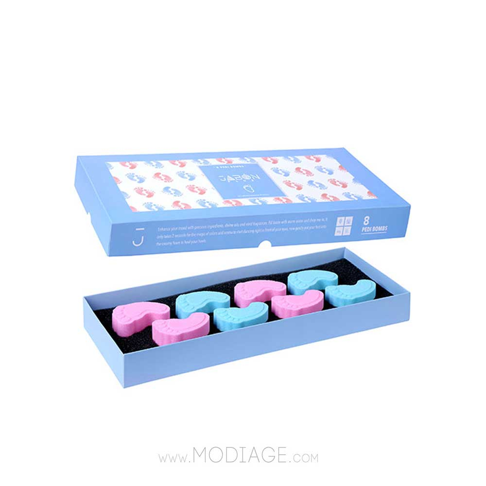 کوکتل پدیکور 8عددی طرح پای بچه پدی بمب ژبن پلاس Jabon Plus