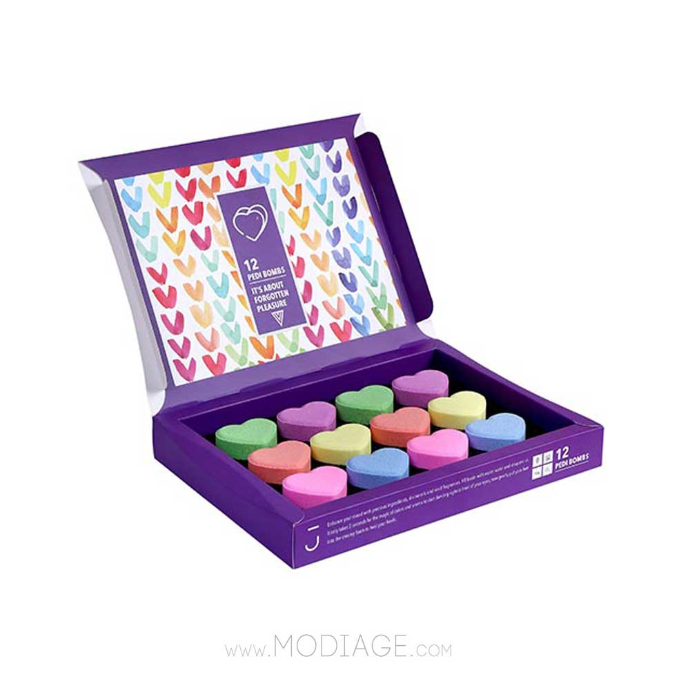 کوکتل پدیکور 12عددی قلبی پدی بمب ژبن پلاس Jabon Plus