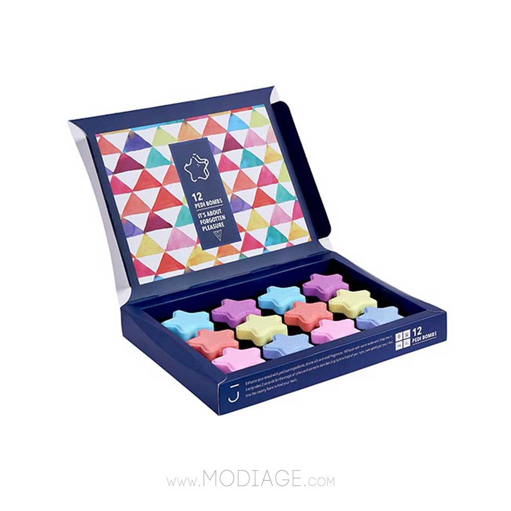 کوکتل پدیکور 12عددی ستاره ای پدی بمب ژبن پلاس Jabon Plus