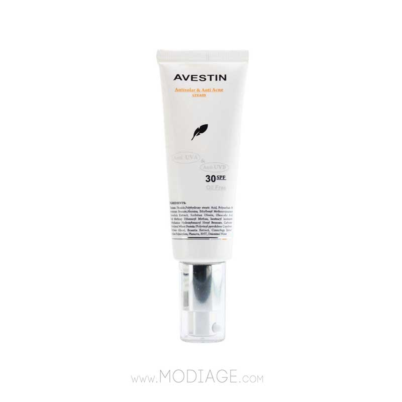 کرم ضد آفتاب و ضد جوش spf30 اوستین Avestin	