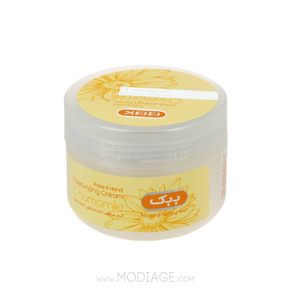 کرم مرطوب کننده کاسه‌ای حاوی عصاره بابونه ببک BBK