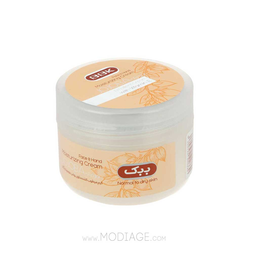 کرم مرطوب کننده کاسه‌ای حاوی روغن جوجوبا و روغن آرگان ببک BBK