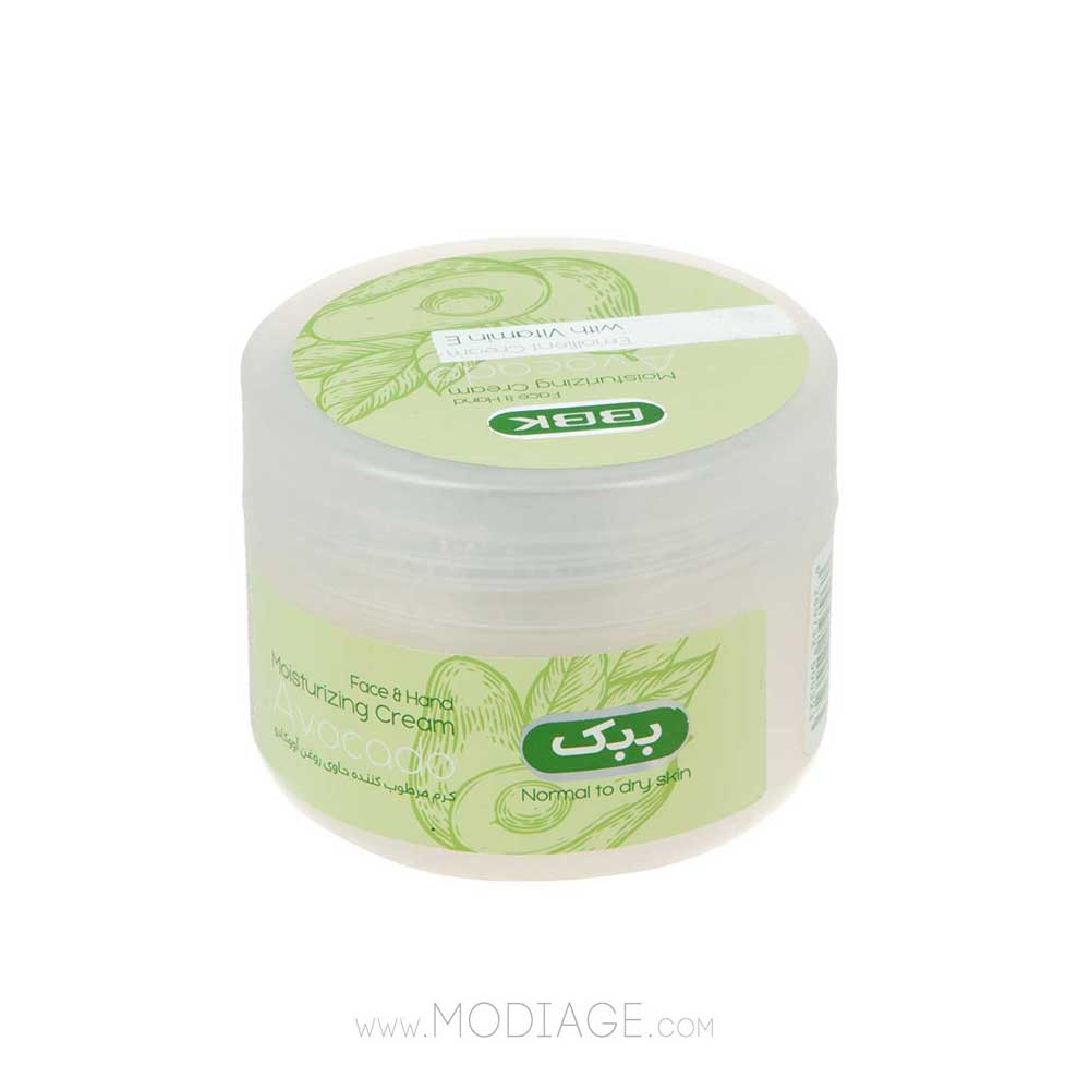 کرم مرطوب کننده کاسه‌ای حاوی روغن آووکادو ببک BBK