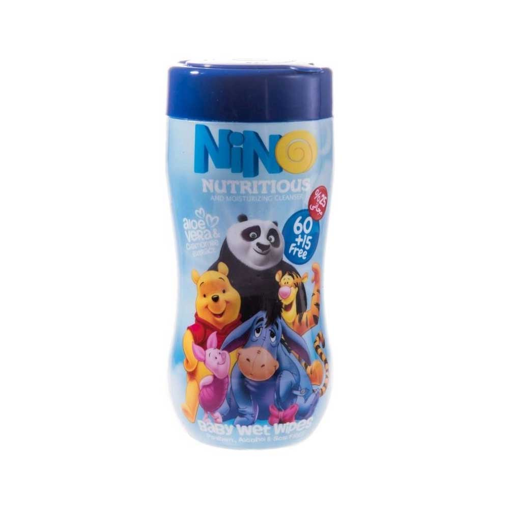Nino Baby Wet Wipes دستمال مرطوب پاک کننده کودک آلوئه ورا و بابونه نینو Nino