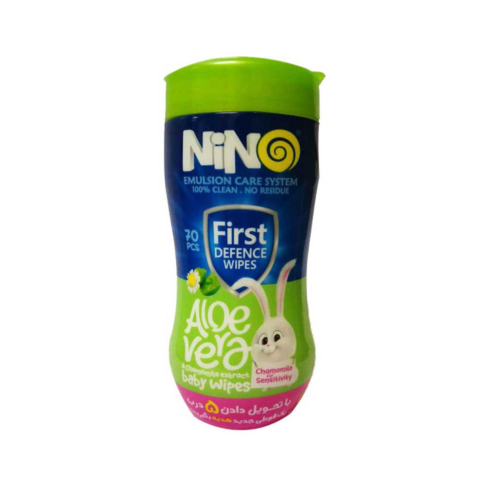 Nino Cleanser Baby Wipes With Aloe Vera دستمال مرطوب پاک کننده کودک آلوئه ورا نینو Nino