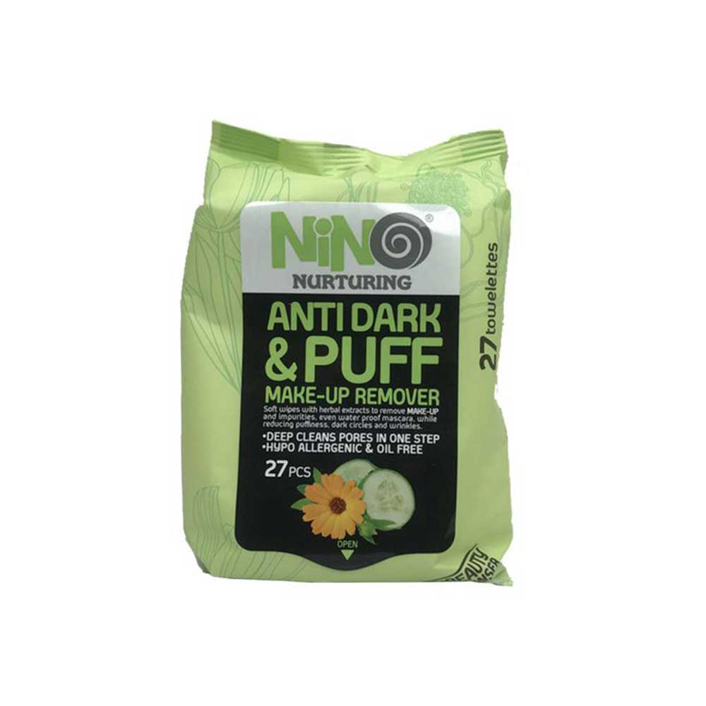 Nino Anti dark & puff Make-up remover دستمال مرطوب آرایشی Anti Dark & puff نینو Nino