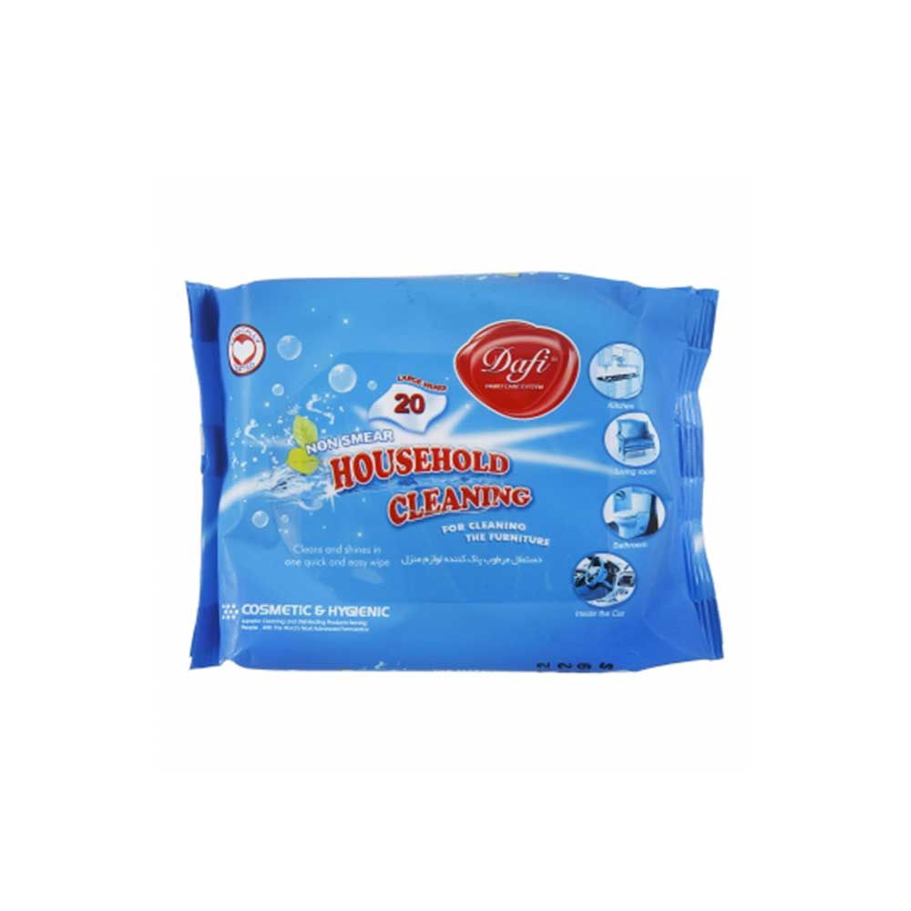 Dafi Home Cleansing Wet Wipes 20pcs دستمال مرطوب پاک کننده لوازم منزل دافی Dafi