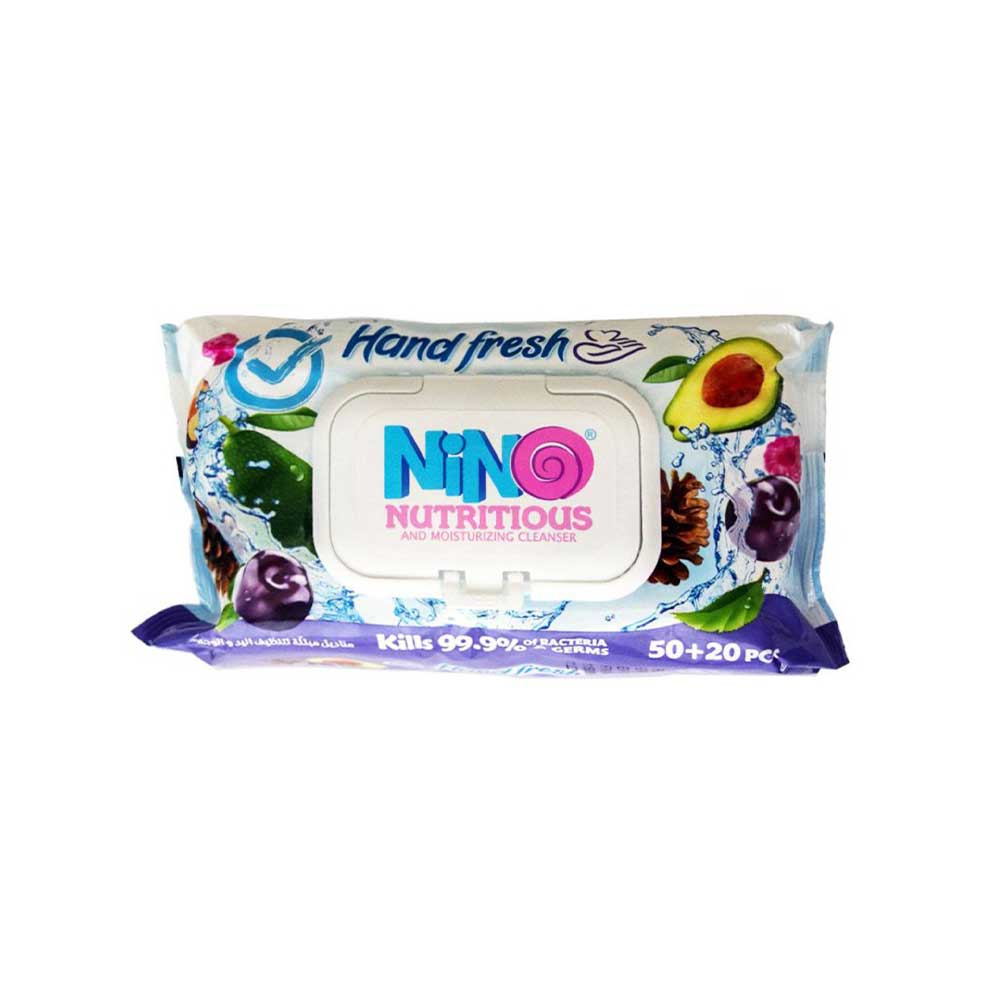 Nino Fruity And Anti Bacterial Wipes دستمال مرطوب بنفش نینو Nino