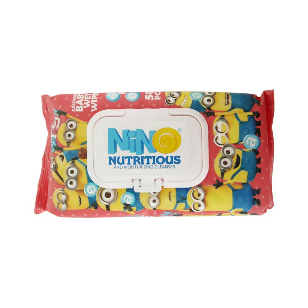 Nino Calendula Baby Wet Wipes 50pcs دستمال مرطوب کودک کالاندولا صورتی نینو Nino