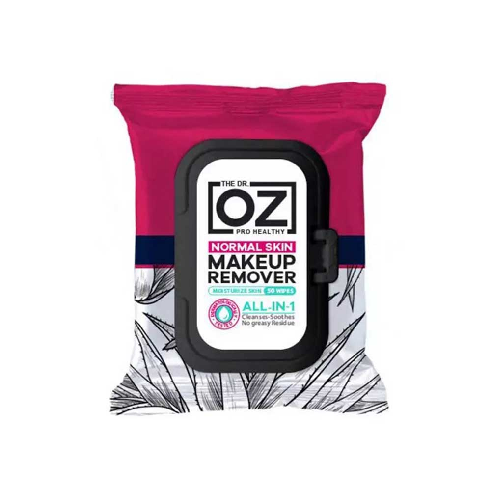 DR Oz Makeup Remover Wipes 50pcs دستمال مرطوب پاک کننده آرایش پوست معمولی دکتر از Dr Oz