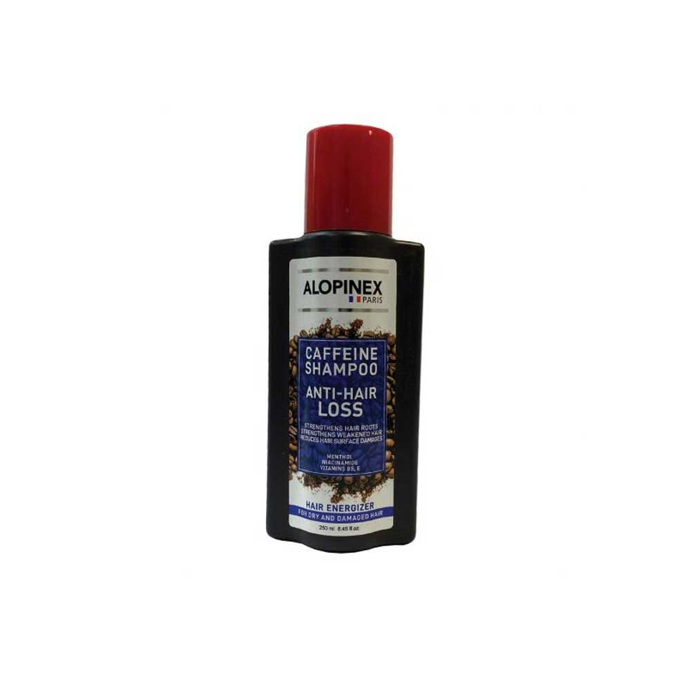 شامپو کافئین تقویت کننده موی خشک و آسیب دیده آلوپینکس ALOPINX