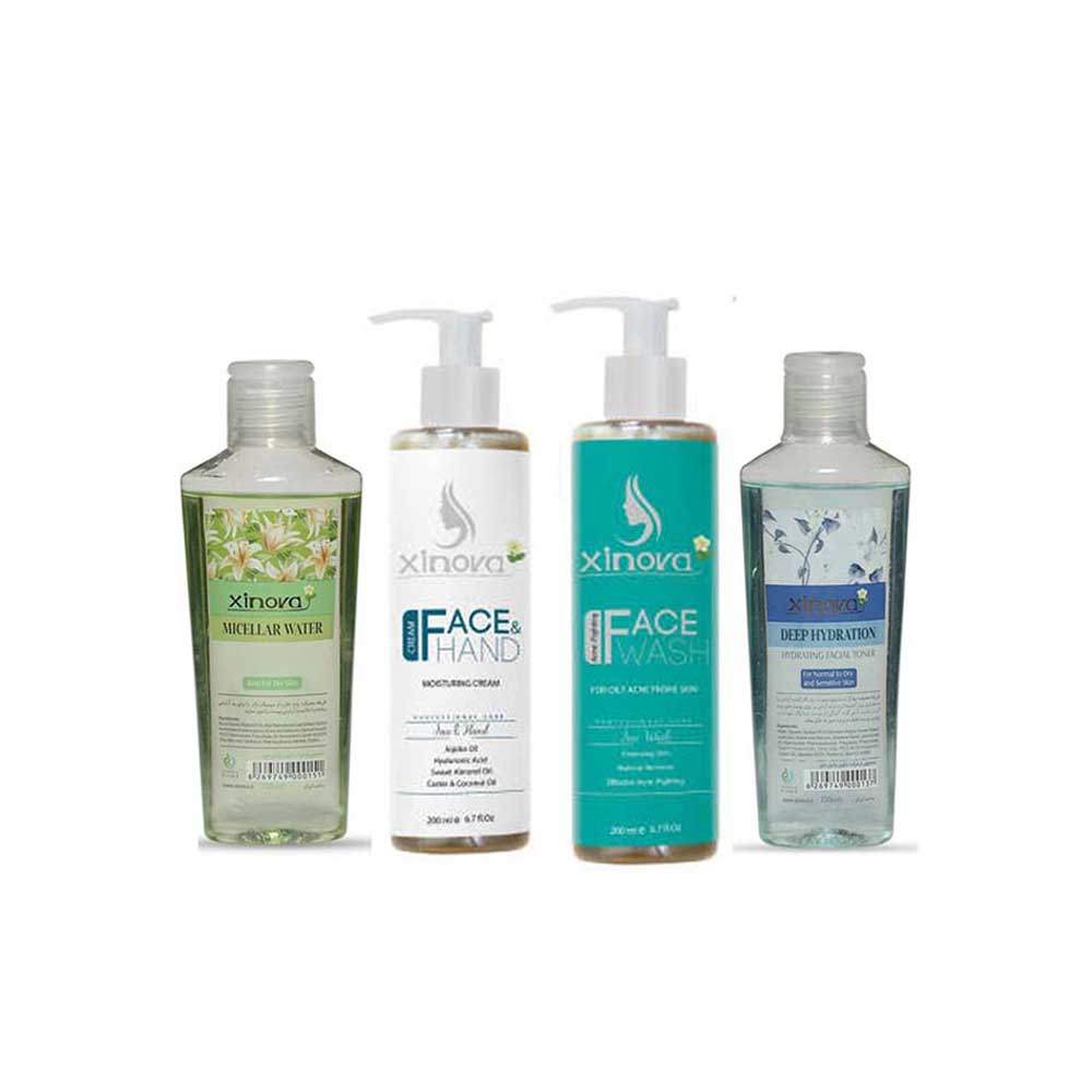 روتین پوست خشک آنتی آکنه و ضد جوش رسی  4عددی ژینووا XINOVA