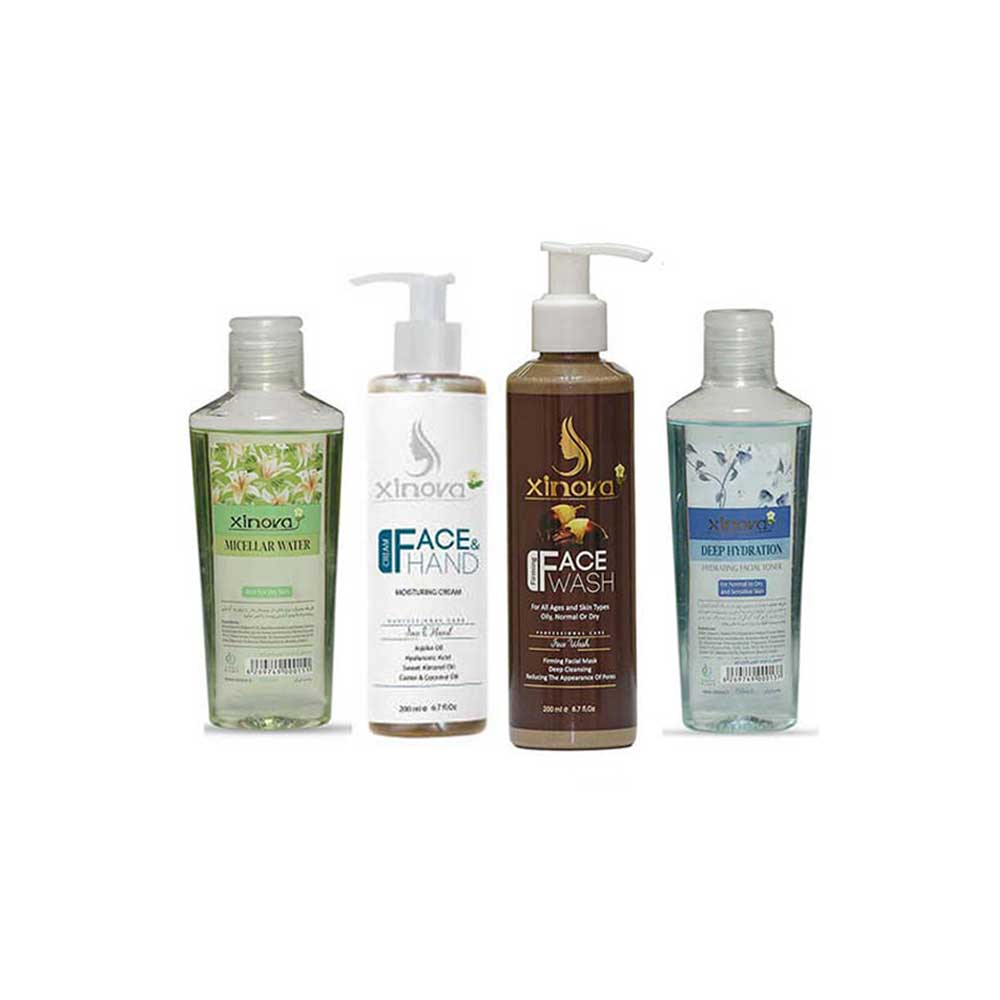 روتین پوست خشک سفت کننده و لیفت کننده بلوط و قهوه 4عددی ژینووا XINOVA