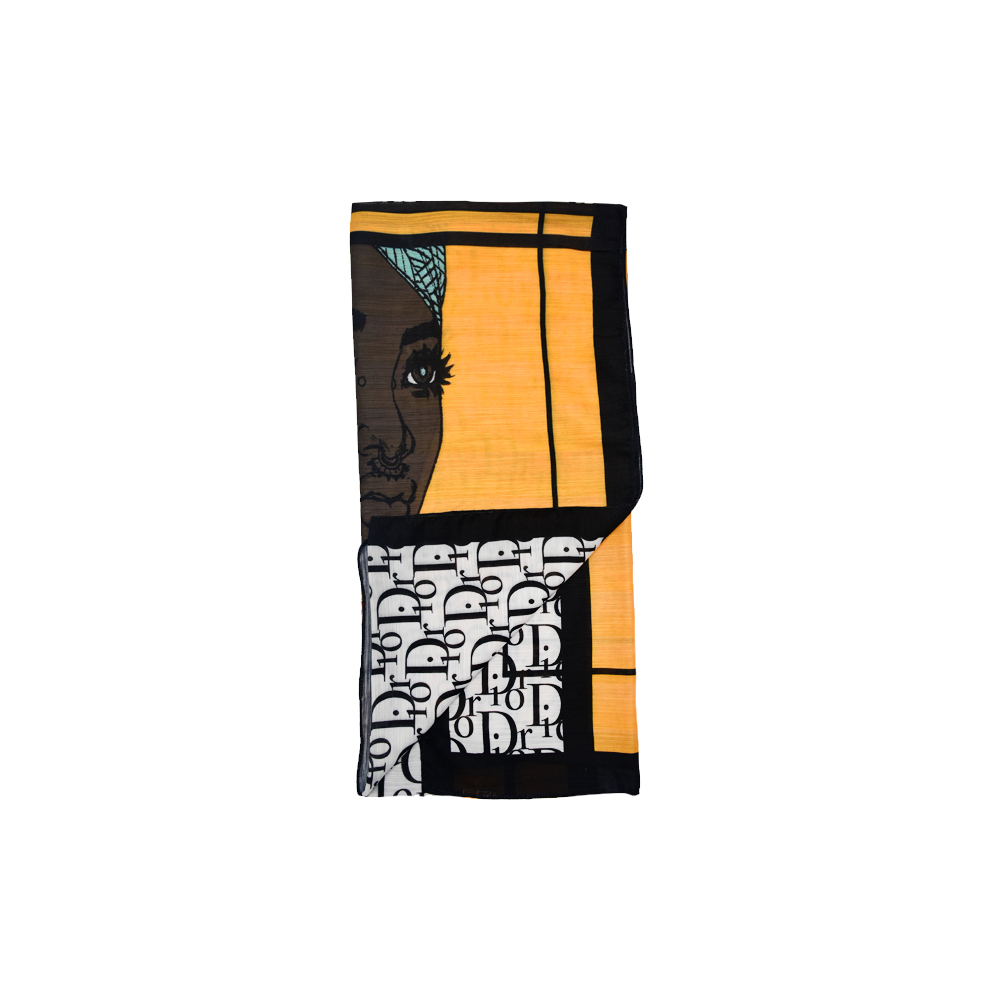 ME Patterned Scarf شال نخی طرح چهره زرد کد NT125 می ME