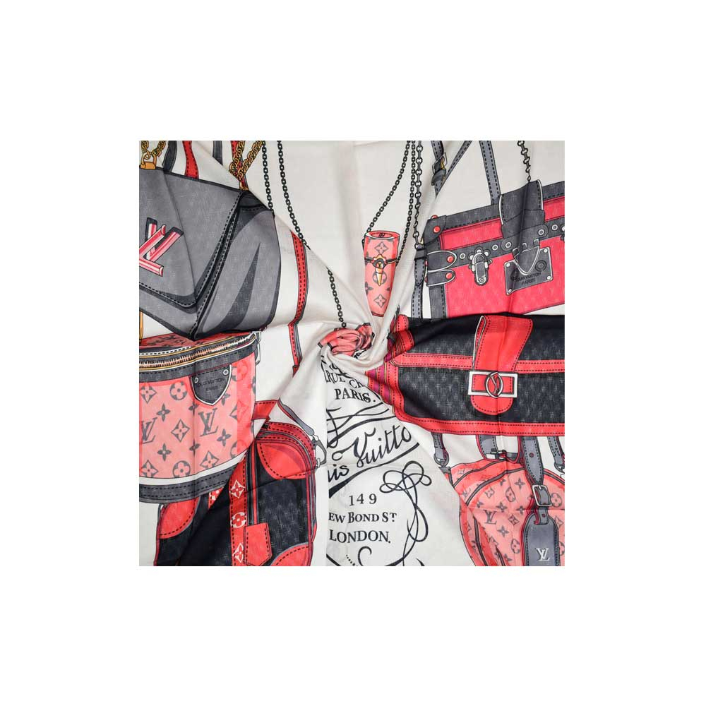 ME Patterned Scarf روسری نخی طرحدار طوسی کد NV201 می ME