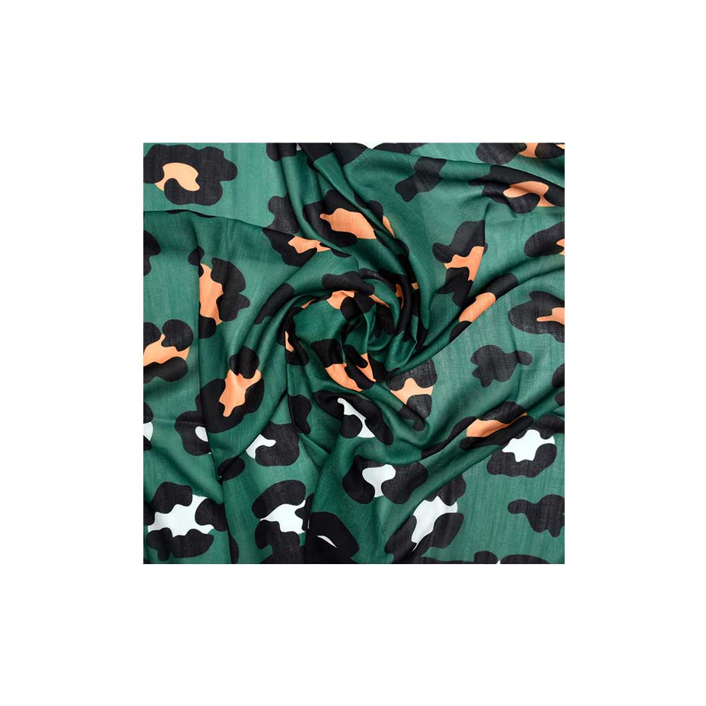 ME Green Leopard Print Scarf شال نخی طرح پلنگی  کدNT127 سبز می ME