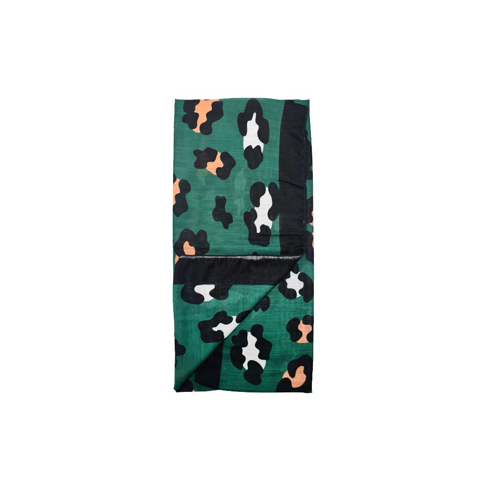 ME Green Leopard Print Scarf شال نخی طرح پلنگی  کدNT127 سبز می ME