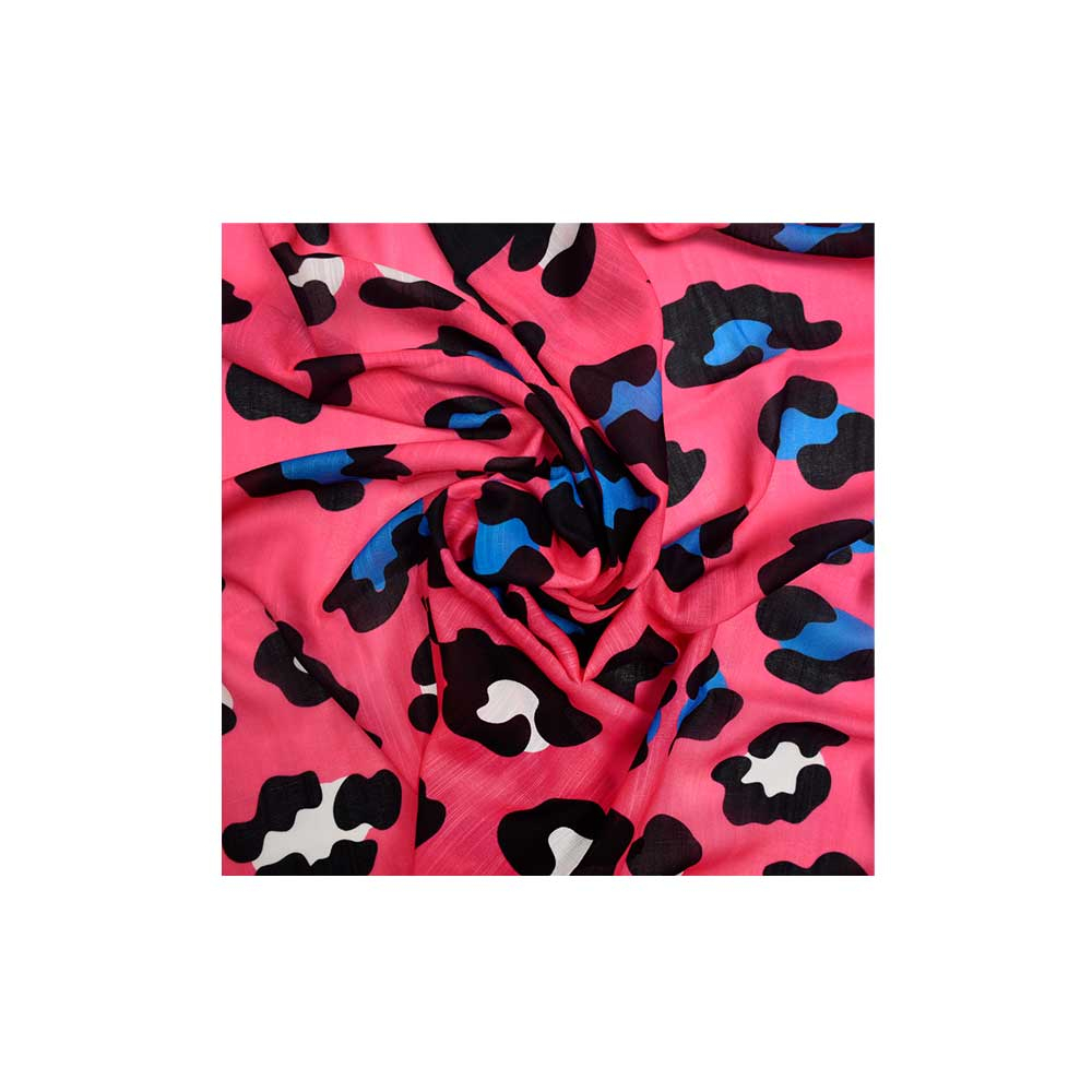 ME Magneta Leopard Print Scarf شال نخی طرح پلنگی کد NT127 سرخابی می ME