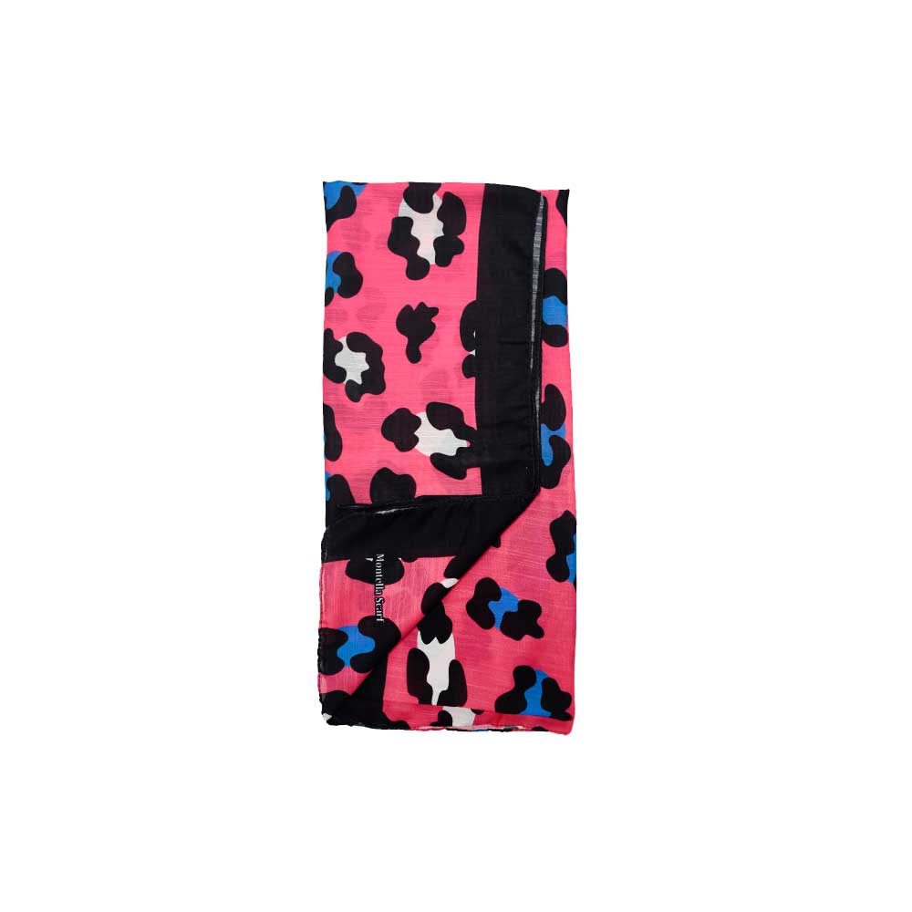 ME Magneta Leopard Print Scarf شال نخی طرح پلنگی کد NT127 سرخابی می ME