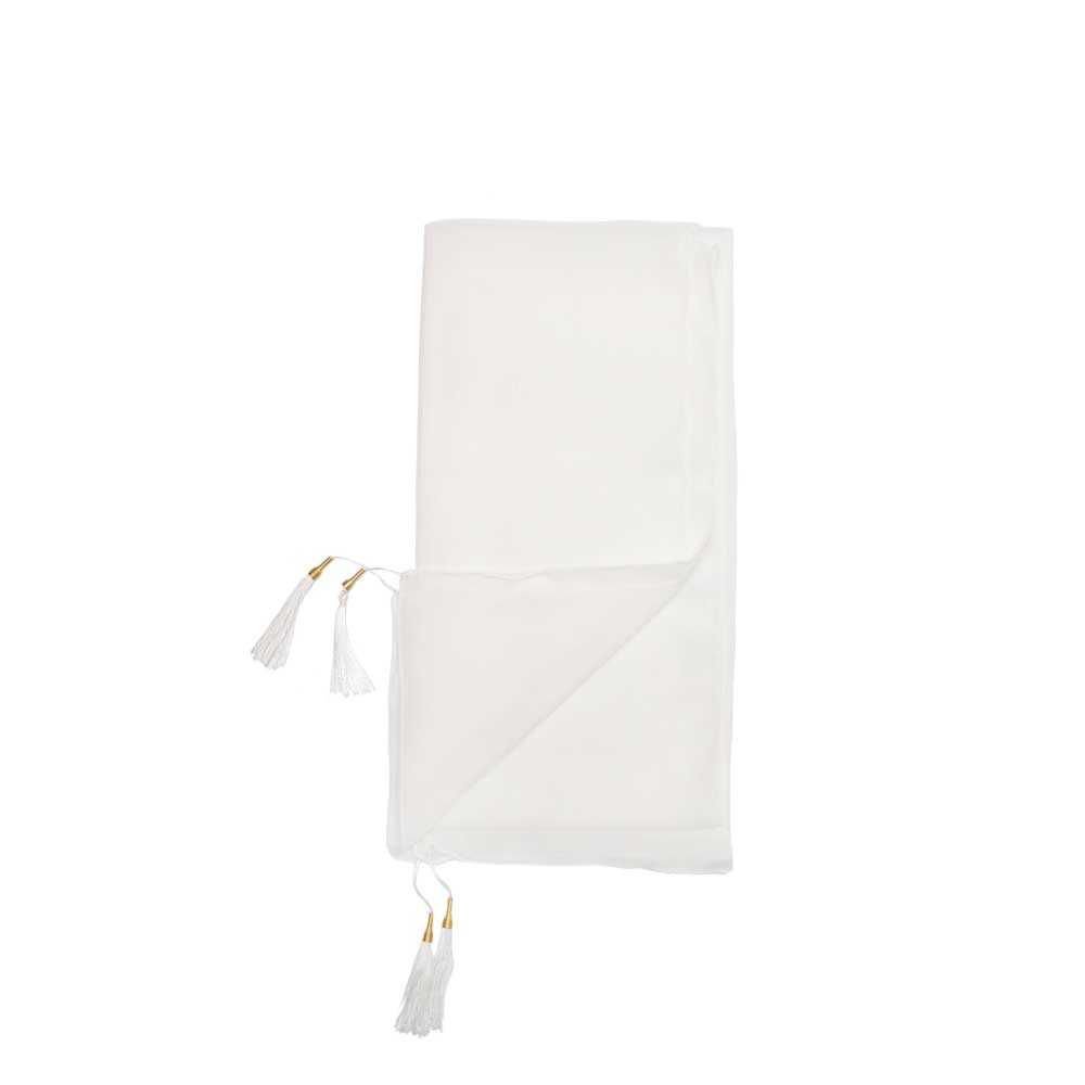 ME White Scarf Code NL149 شال نخی لمه کد NL149 سفید می ME