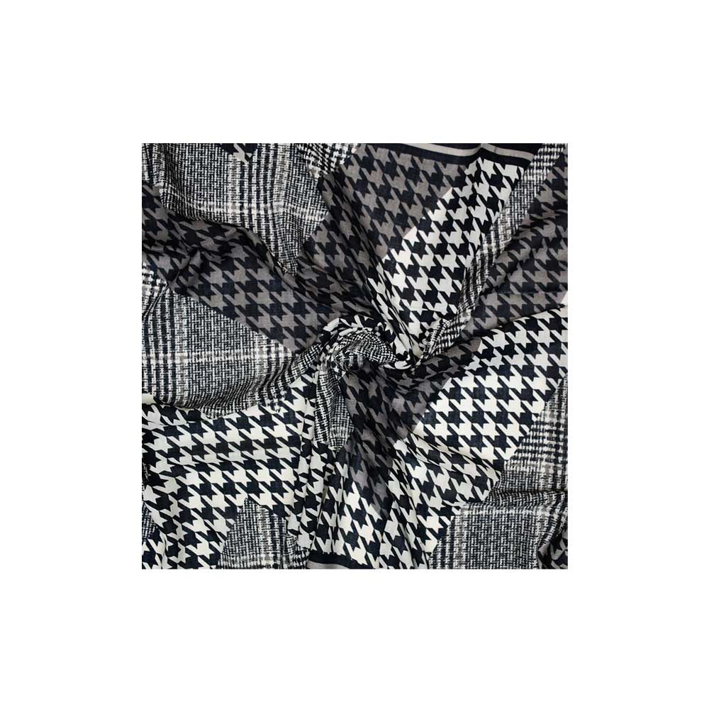 ME Grey Scarf Code NM160 شال نخی طرح دار کد NM160 طوسی می ME