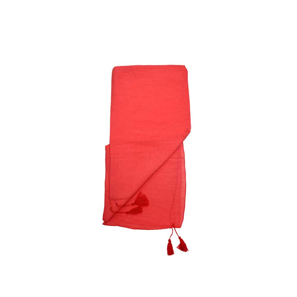 ME Red Scarf Code NML172 شال نخی منگوله دار کد NML172 قرمز می ME