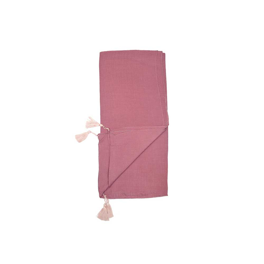 ME Pink Scarf Code NML172 شال نخی منگوله دار کد NML172 صورتی تیره می ME