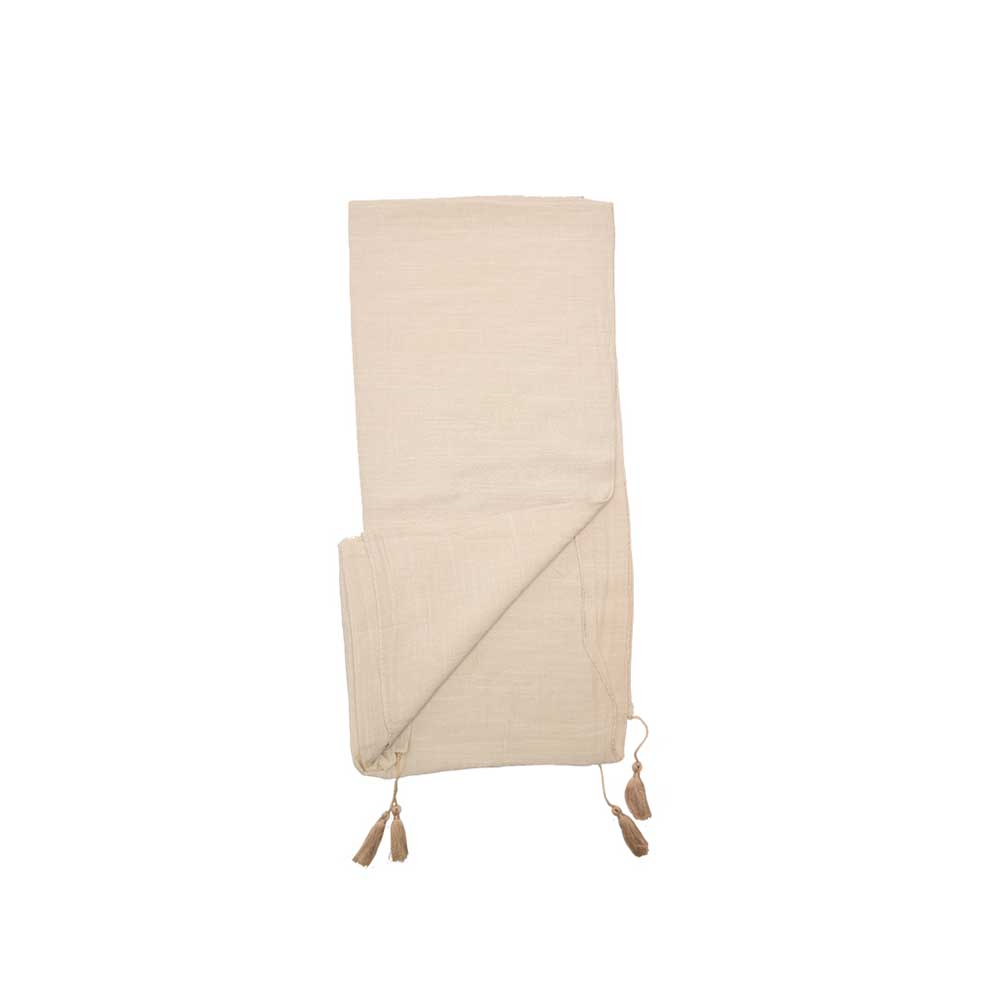 ME Ivory Scarf Code NML172 شال نخی منگوله دار کد NML172 کرم می ME