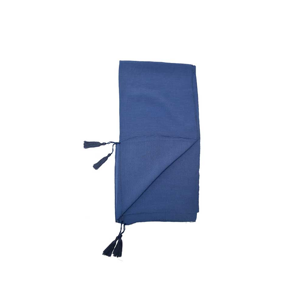 ME Blue Scarf Code NML172 شال نخی منگوله دار کد NML172 سرمه ای می ME