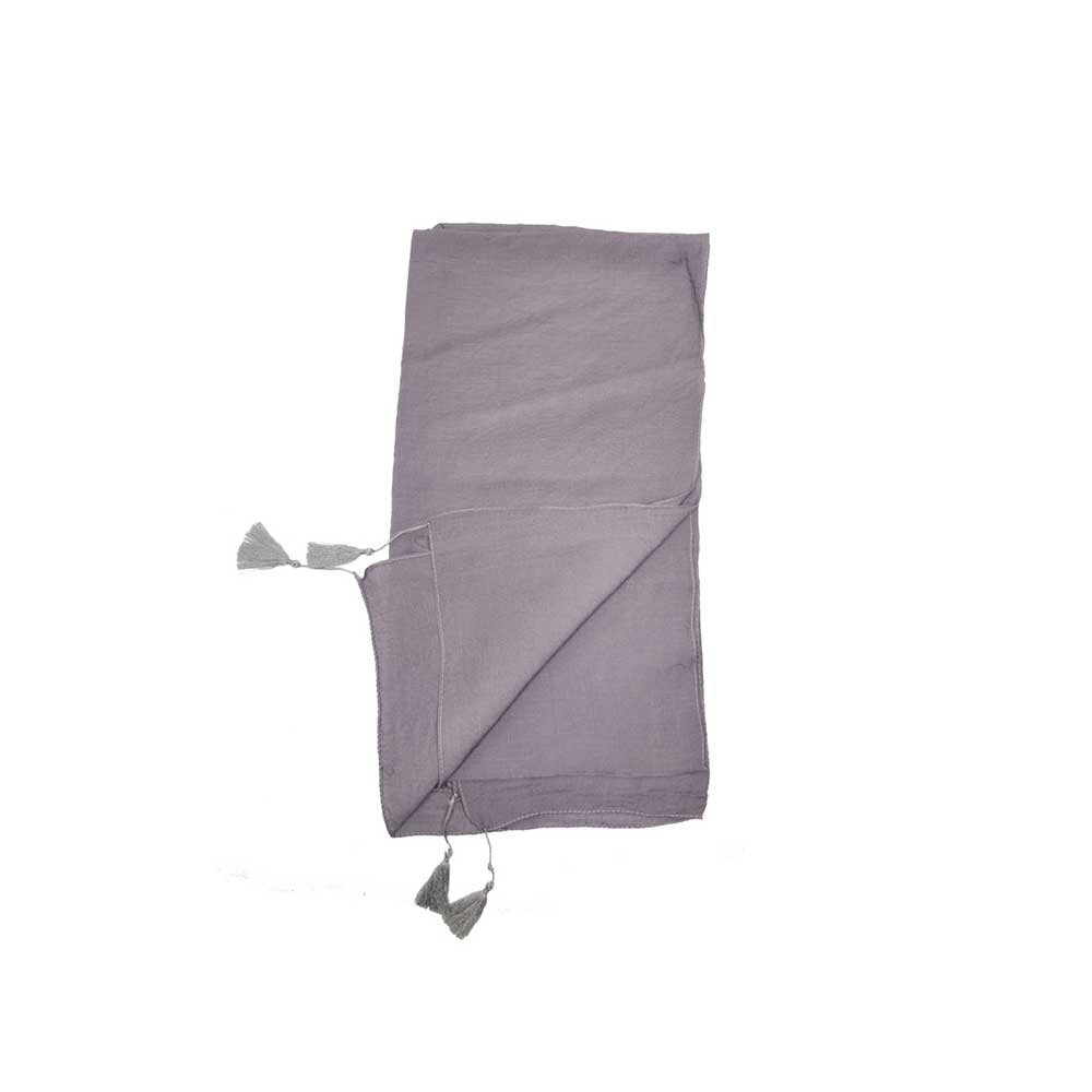 ME Grey Scarf Code NML172 شال نخی منگوله دار کد NML172 طوسی می ME