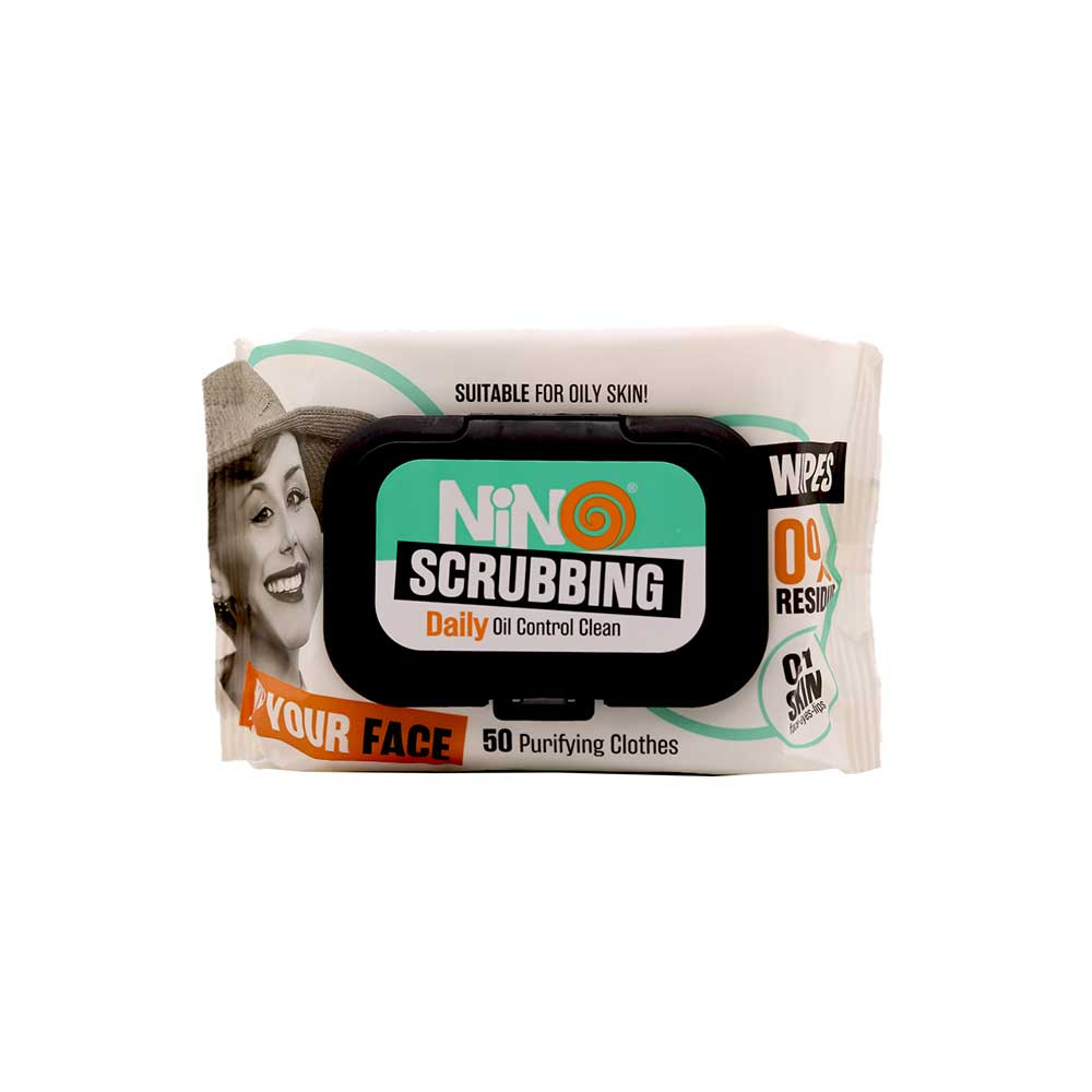 دستمال مرطوب پاک کننده آرایش پوست چرب نینو Nino