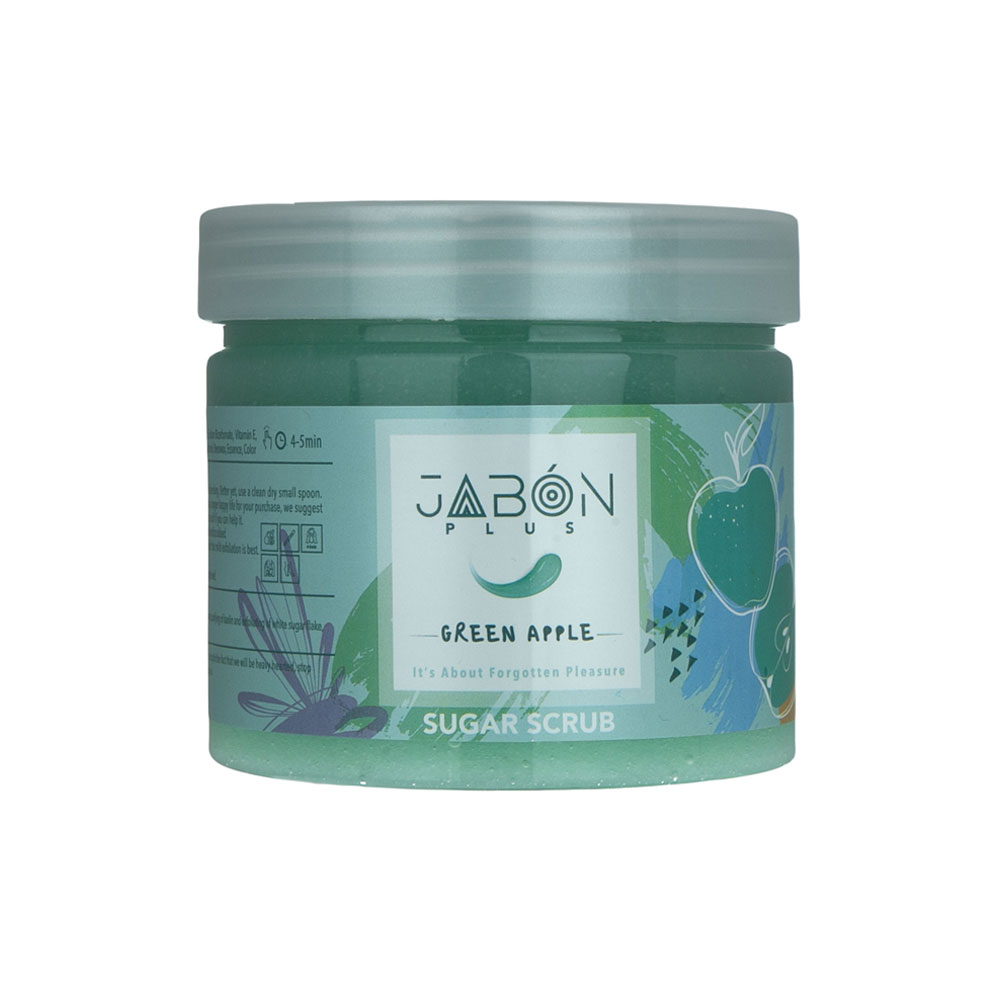 اسکراب بدن شکری حاوی عصاره سیب سبز 450 گرمی ژبن پلاس Jabon Plus