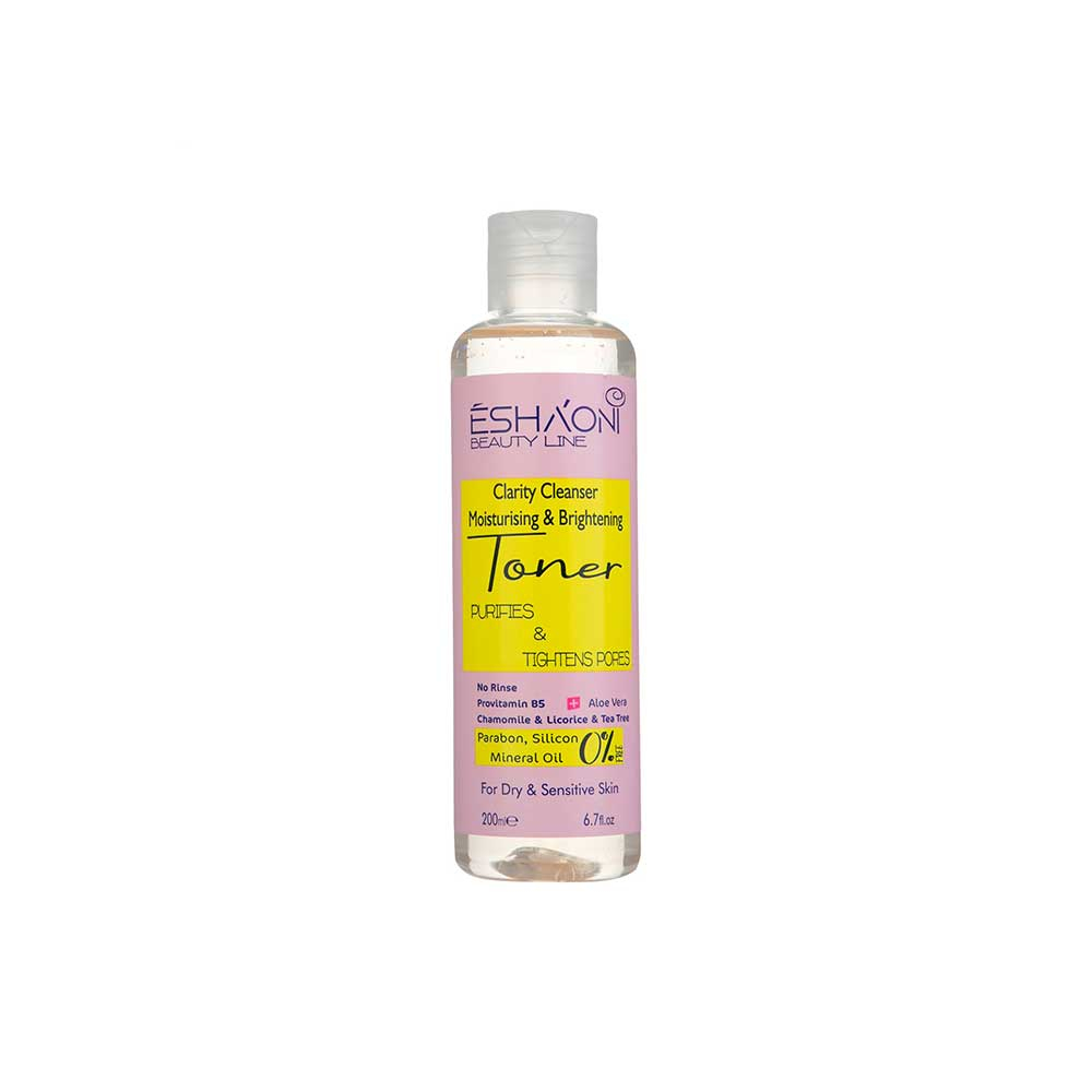 Eshaoni Moisturizing And Brightening Toner تونر پاک کننده پوست خشک و حساس اشااونی Eshaoni