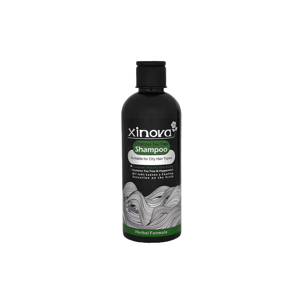 شامپو زغال و درخت چای مناسب موهای چرب ژینووا Xinova