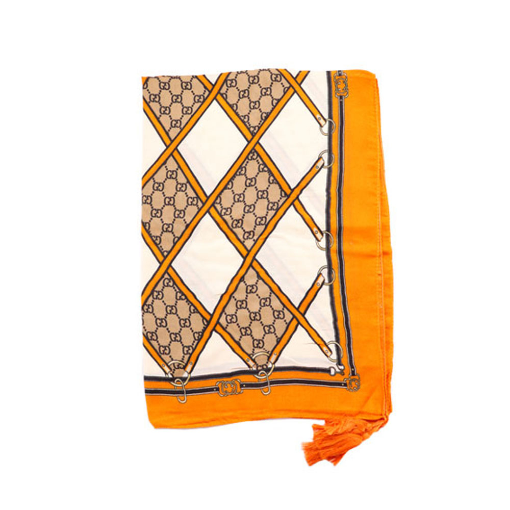 ME N476 SCARF شال نخی طرح گوچی نارنجی کد N47 می ME