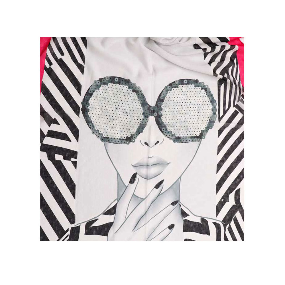 شال نخی طرح چهره سرخابی کد CH54 می ME