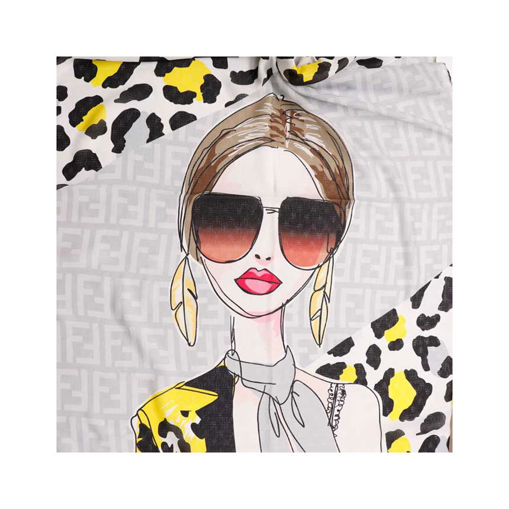 شال نخی طرح دختر زرد کد DZ55 می ME