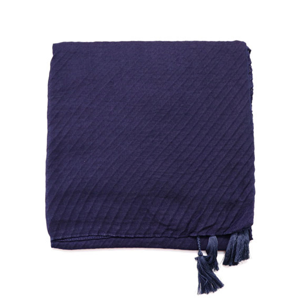 روسری نخی پلیسه سرمه ای کد NP59 می ME