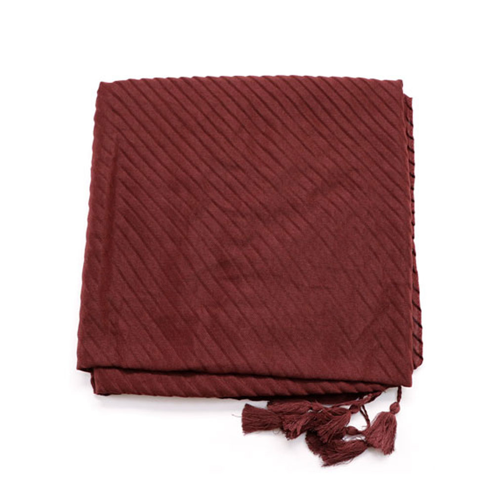 روسری نخی پلیسه زرشکی کدNP62 می ME