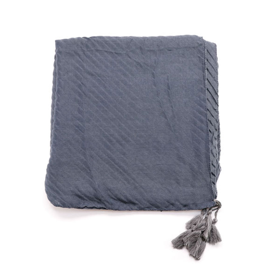 روسری نخی پلیسه طوسی کدNP63 می ME